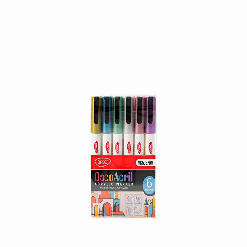 Marker Acrilic Set 6 Metalizat