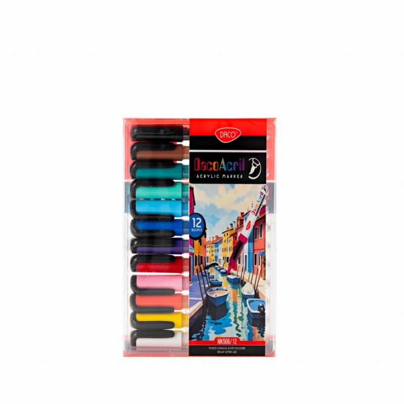 Marker Acrilic Varf Pensula Set 12