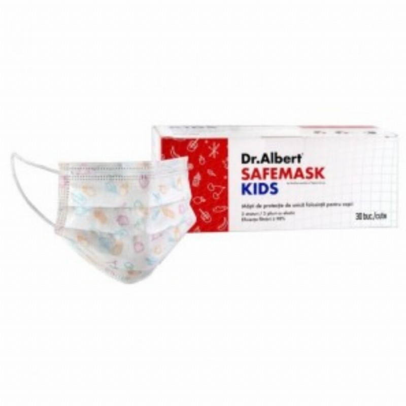 Masca Medicala De Unica Folosinta Pentru Copii Dr Albert 30 Buc