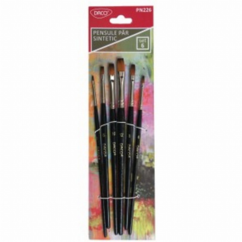 Pensule Set 6 Par Sintetic Drept 10 Buc
