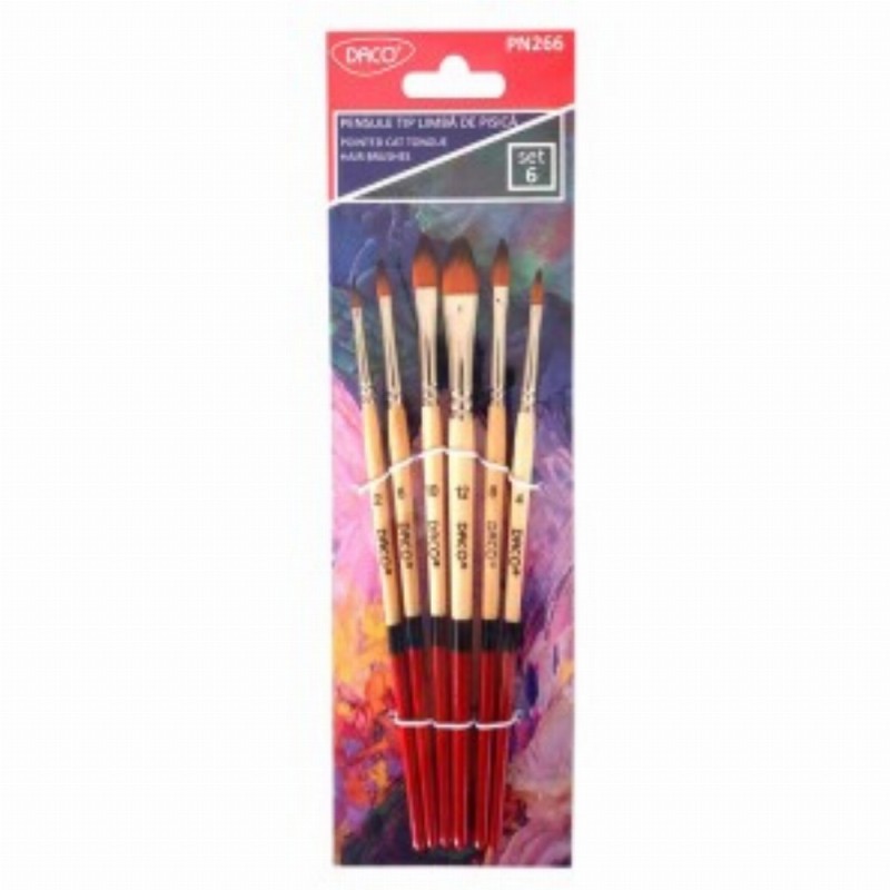 Pensule Set 6 Par Sintetic Limba Pisica