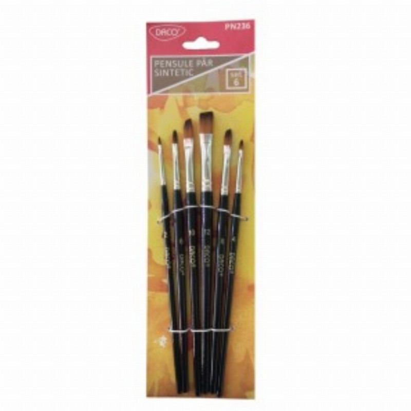 Pensule Set 6 Par Sintetic Oblic 10 Buc