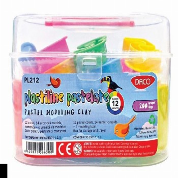 Plastilina 12c 15 Accesorii 200g Pastel