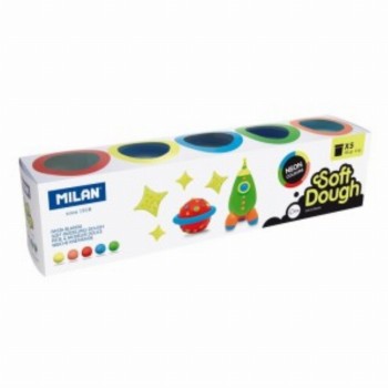 Plastilina Usoara 5x142g Neon