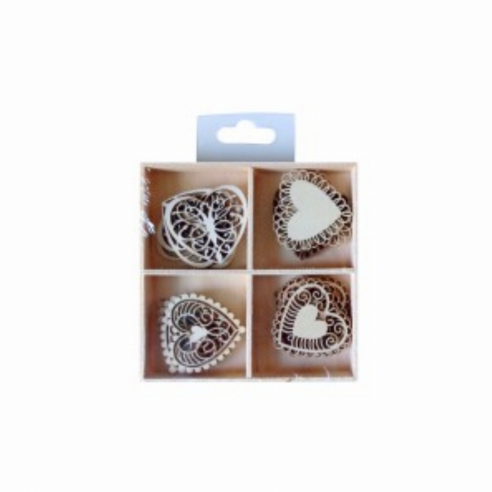 Accesorii Craft Inimi Lemnoase 3 Buc