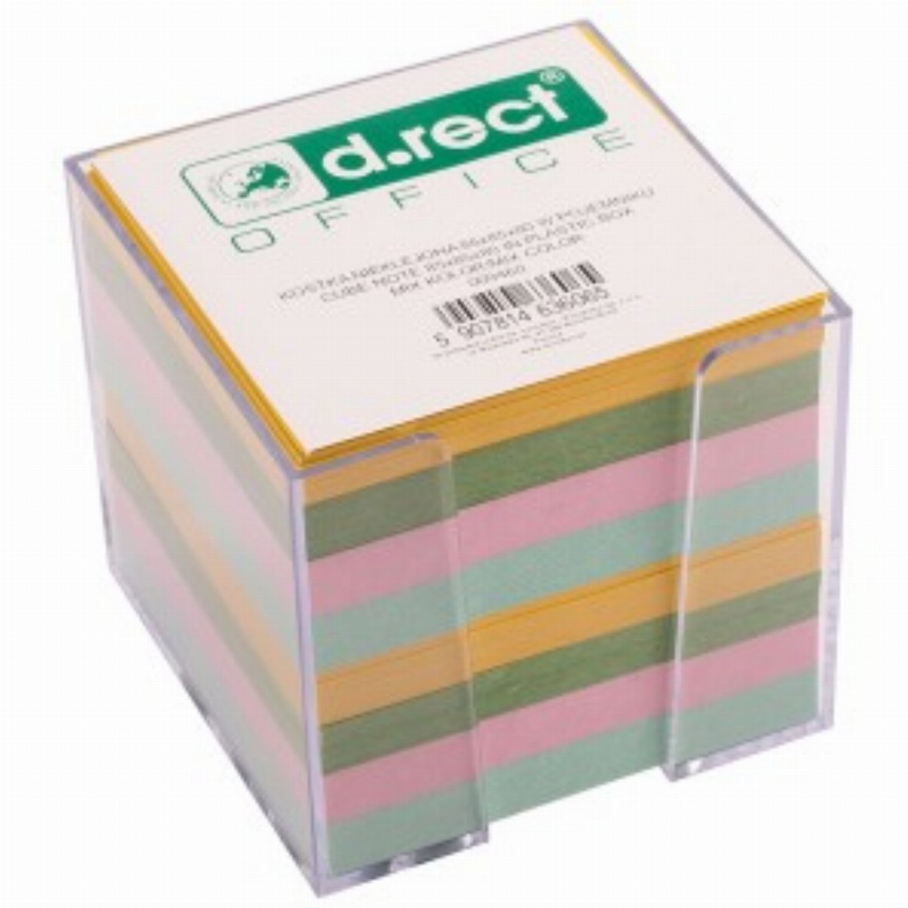 Cub Hartie Color Cu Suport 85x85x80mm D.rect