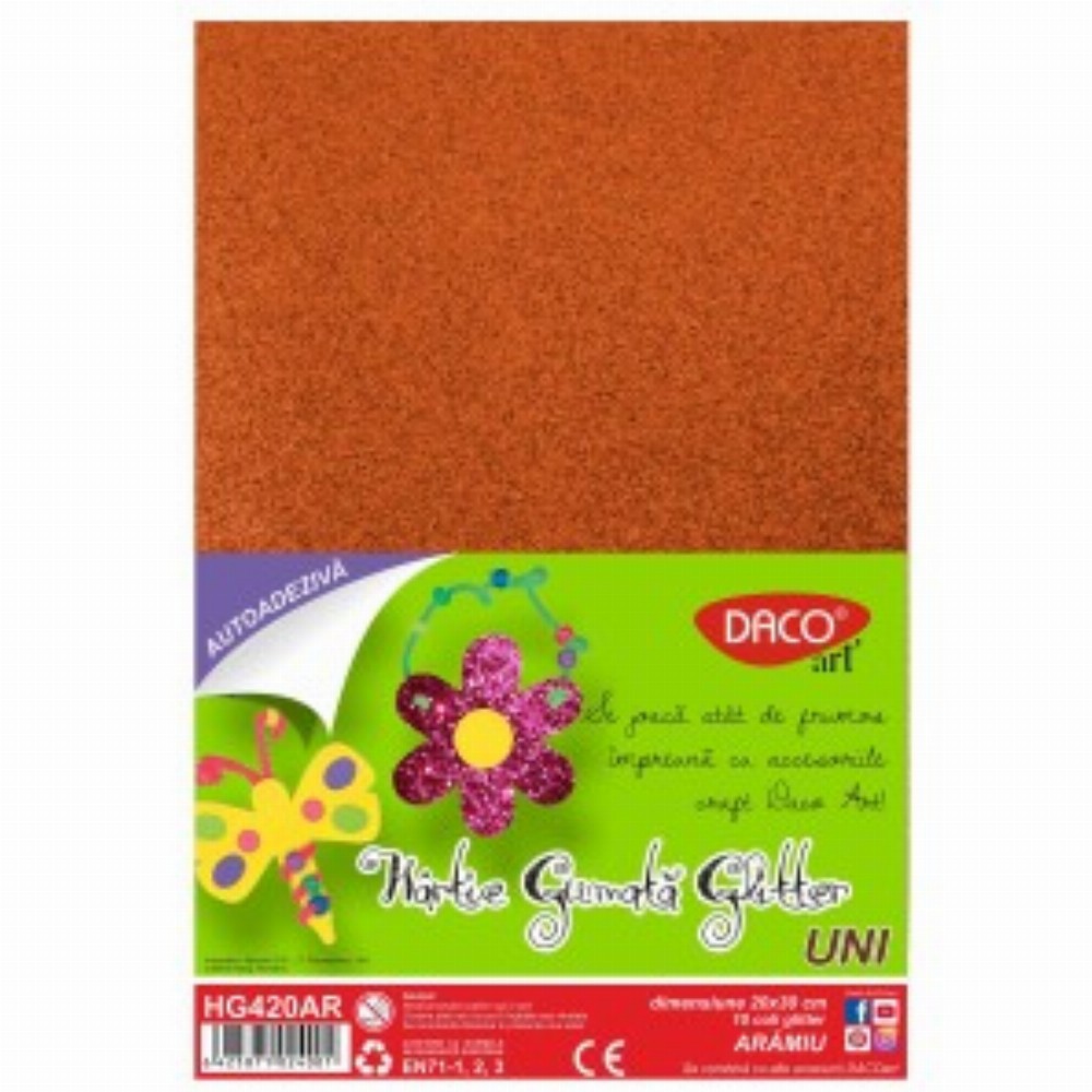 Hartie Gumata Aa Glitter 20x30cm 10coli