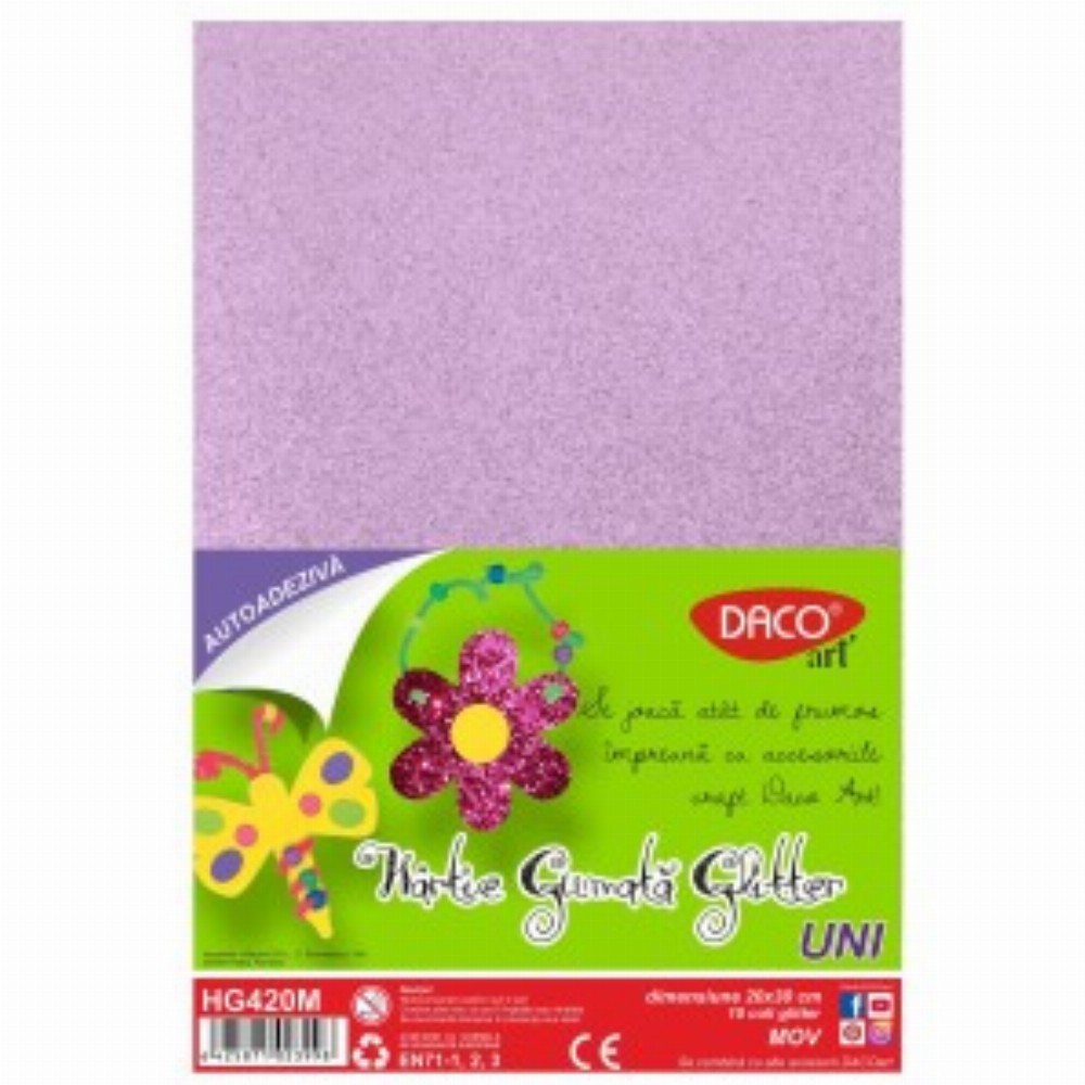 Hartie Gumata Aa Glitter 20x30cm 10coli