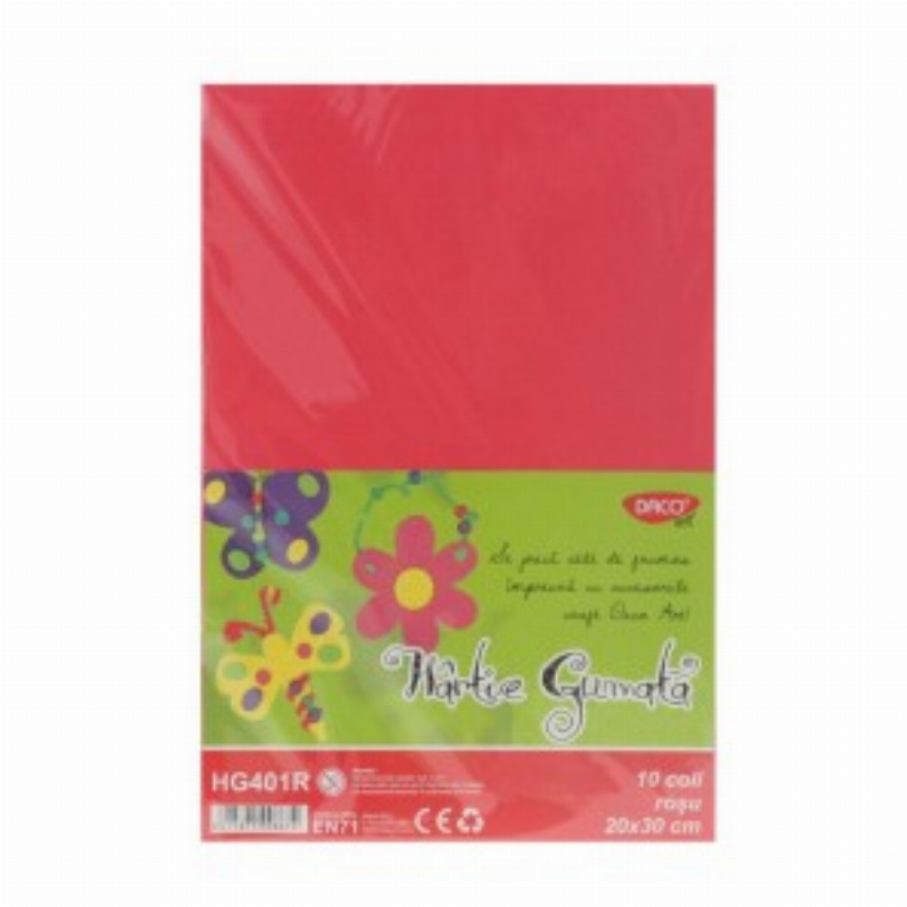 Hartie Gumata 20x30 Cm 10coli Rosu