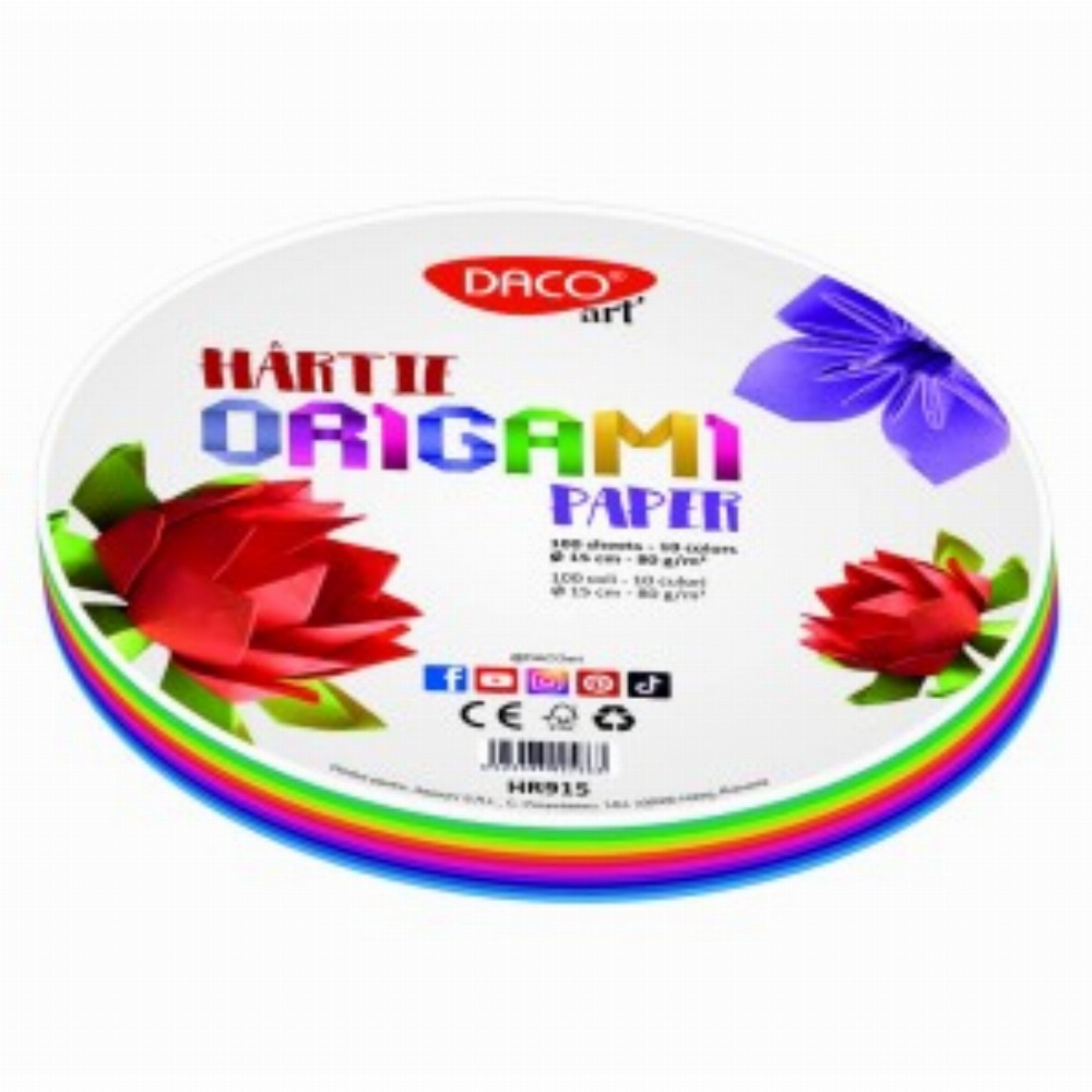Hartie Origami Rotunda 15cm 100 Set
