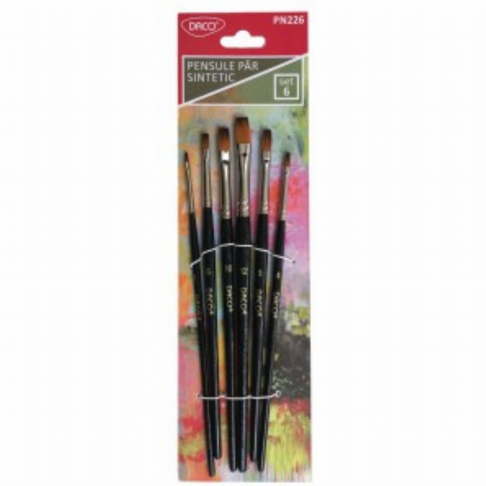 Pensule Set 6 Par Sintetic Drept 10 Buc