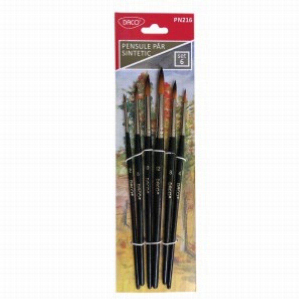 Pensule Set 6 Par Sintetic Rotund 10 Buc
